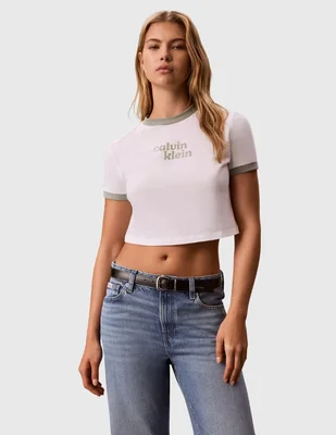 Playera manga corta cuello redondo mujer