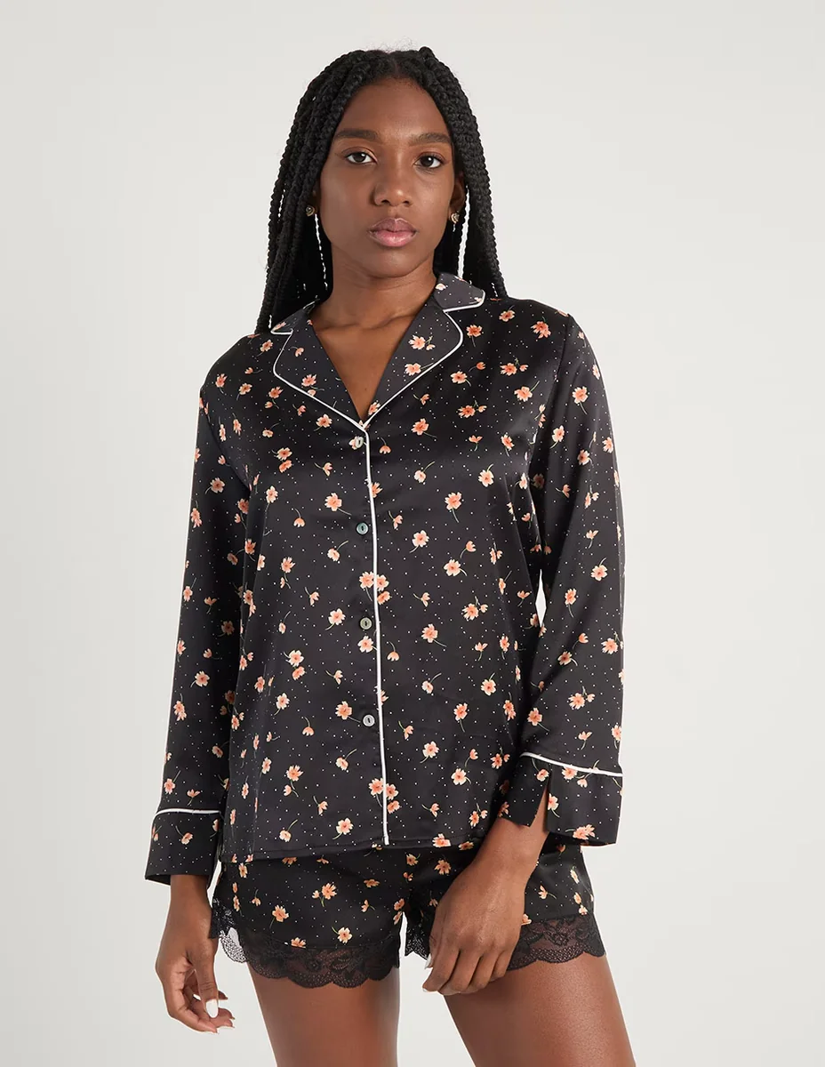 Playera pijama estampado floral para mujer