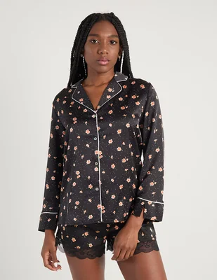 Playera pijama estampado floral para mujer