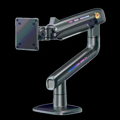 Soporte Mecánico Gaming NB F5 / Monitores de 32" a 60" / VESA 75x75 y 100x100 mm / Carga 2-20 kg (4.4-44 lbs) / Iluminación RGB / Sistema de Resorte de Alta Precisión