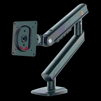 Brazo Ergonómico para Monitor / Soporte 17\"-32\" / Carga 2-7 kg / Ajuste de Tensión / Rotación ±90° / Instalación Abrazadera o Pasacables
