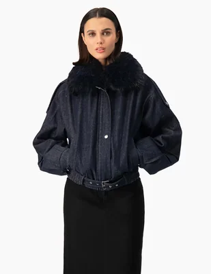 Chamarra casual de algodón para mujer