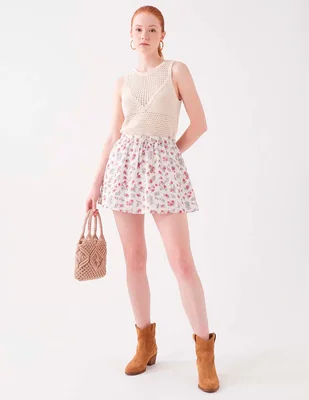 Falda mini a la cintura