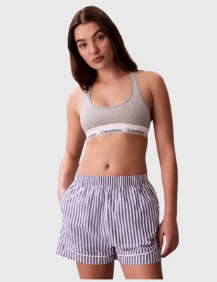 Short pijama a rayas de algodón para mujer