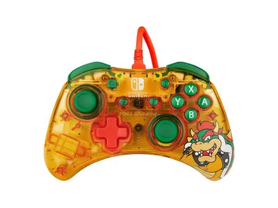PDP Rock Candy: Lemon Bomb Bowser Verde, Translúcido, Amarillo USB Gamepad Analógico/Digital Nintendo Switch, Nintendo Switch Lite, Consola Nintendo Switch OLED.