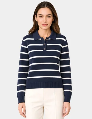 Suéter cuello camisero para mujer