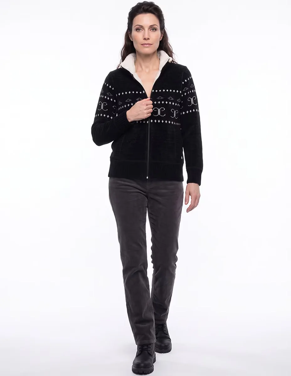 Suéter cuello camisero para mujer
