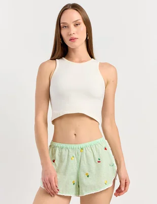 Short pijama estampado algodón para mujer