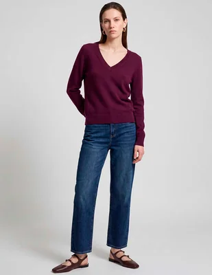 Suéter cuello V para mujer