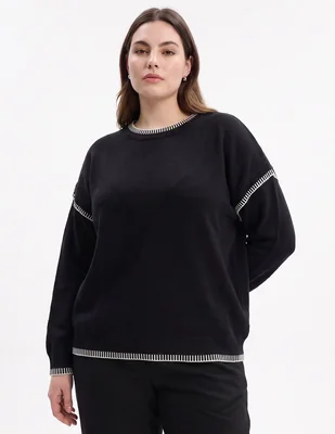 Suéter cuello redondo para mujer