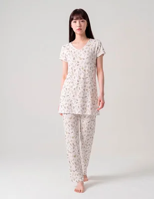 Camisón estampado floral de algodón