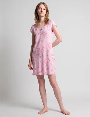 Camisón estampado floral de algodón