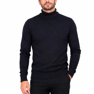 Suéter Cuello de Tortuga U Sport Negro para Hombre