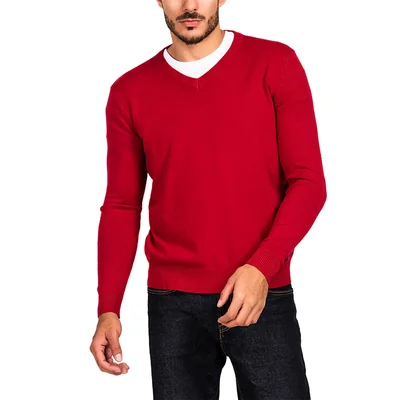 Suéter Cuello V U Sport Rojo para Hombre