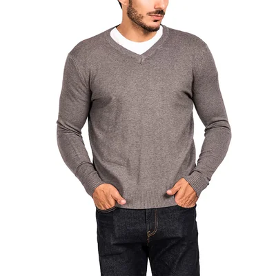 Suéter Cuello V U Sport Gris para Hombre