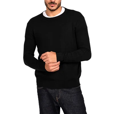 Suéter Cuello Redondo U Sport Negro para Hombre