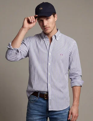 Camisa casual de algodón manga larga para hombre