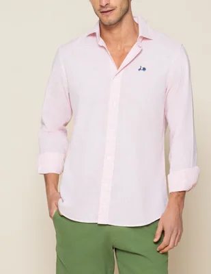 Camisa casual de algodón manga larga para hombre