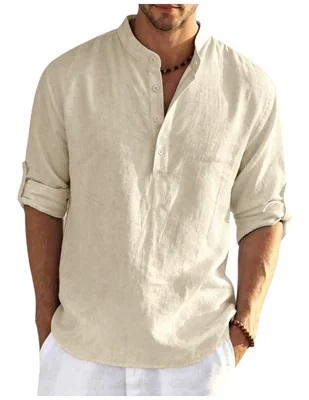 Camisa casual manga larga para hombre