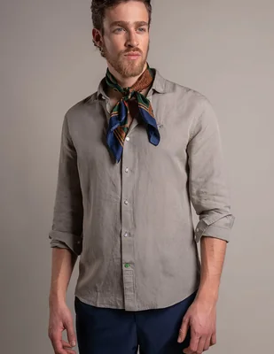 Camisa casual de algodón manga larga para hombre
