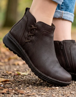 Botin Mujer Casual Café Piel Lobo Solo 01904500