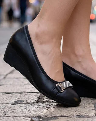 Zapato Mujer Mocasin Casual Cuña Negro Forever 15404513