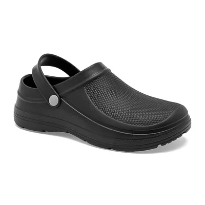 SANDALIA tipo clog negro con correa trasera ajustable