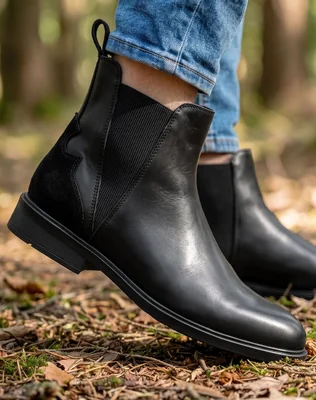 Botin Hombre Casual Negro Piel Leonard Shoes 17204503