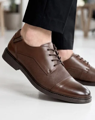 Zapato Hombre Oxford Vestir Café Christian Gallery 14004503