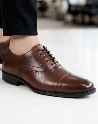 Zapato Hombre Oxford Vestir Café Leonard Shoes 17204500