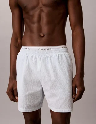 Short pijama estampado a rayas de algodón para hombre
