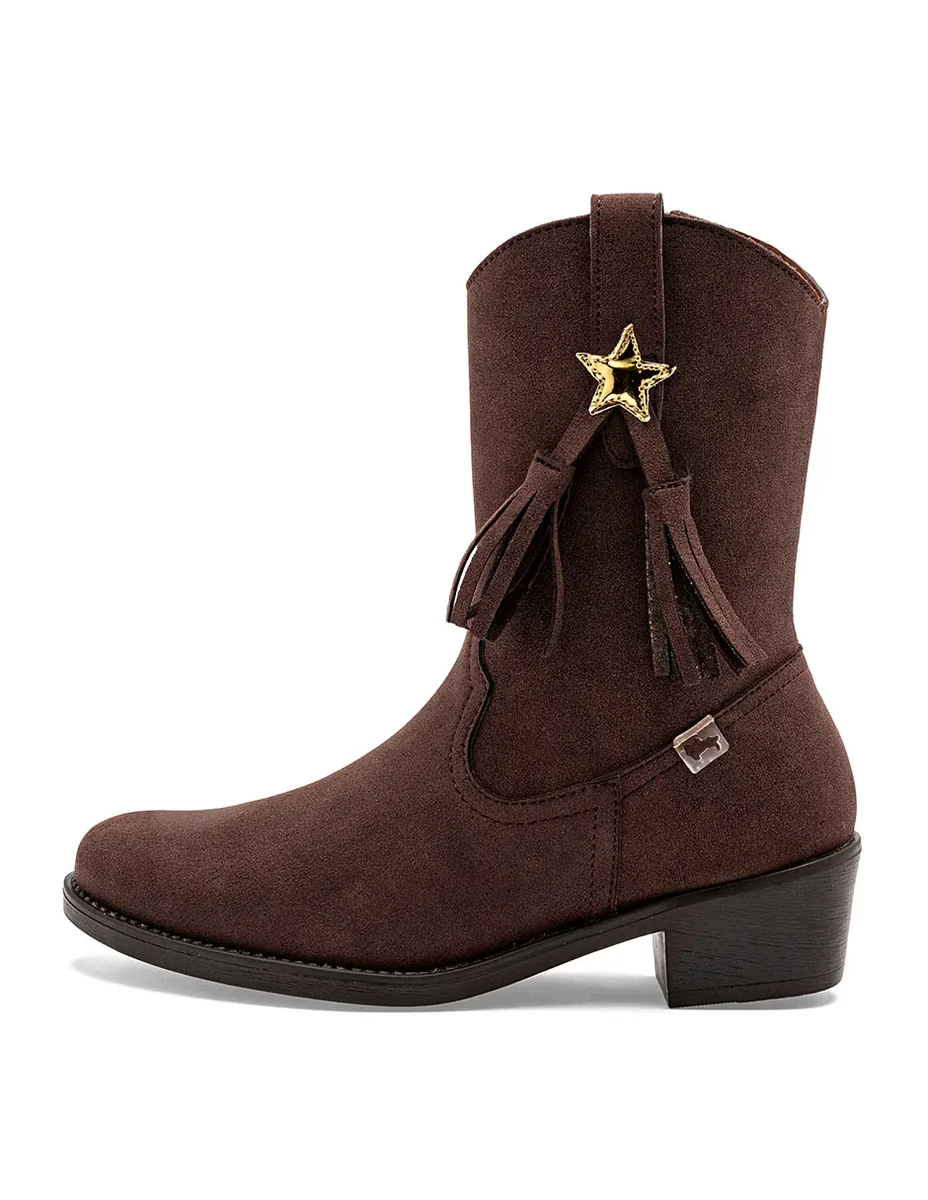 Bota cowboy arriba del tobillo para mujer
