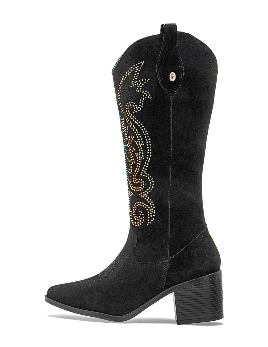 Bota cowboy media pierna para mujer