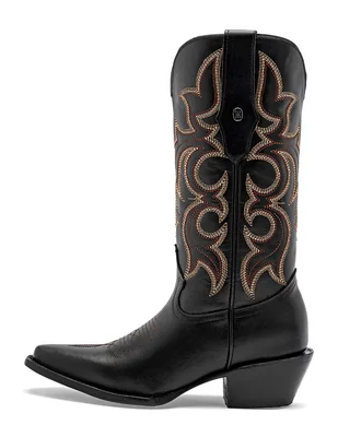 Bota cowboy media pierna de piel para mujer