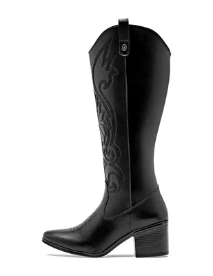 Bota cowboy media pierna para mujer