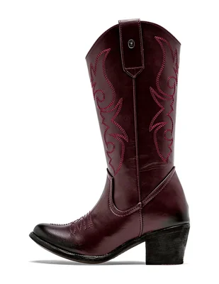 Bota cowboy media pierna para mujer