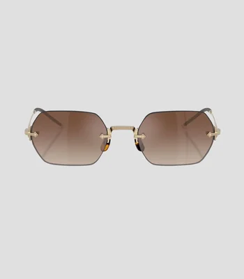 Lentes de sol rectangulares dorado Unisex