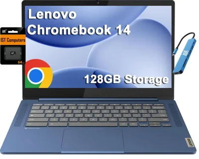 Chromebook Lenovo de 14" con 4 GB de RAM y 128 GB de almacenamiento