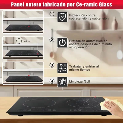 Parrilla de Inducción ET-H8008 con Control Táctil y Superficie de Vidrio