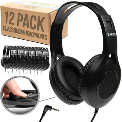 Auriculares resistentes para aula Barks paquete de 12 alta durabilidad