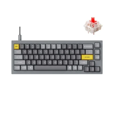 Keychron Q2 Teclado Mecánico Personalizable con Cable Programable QMK/VIA con Macros Aluminio Completo Interruptor Rojo Gateron G Pro Intercambiable