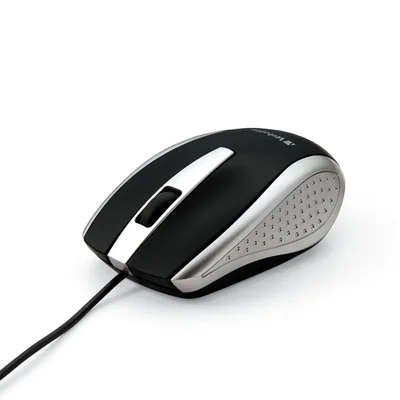 Ratón Óptico con Cable Verbatim USB Plateado