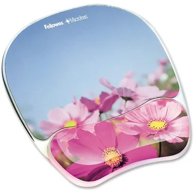 Alfombrilla de ratón Fellowes 23 cm Flores rosas MICROBAN