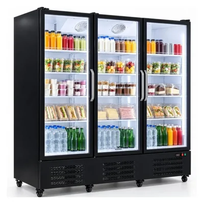 Refrigerador Exhibidor Vertical 1565L Tres Puertas Doble Vidrio Led