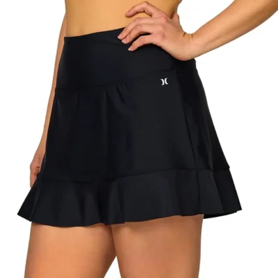 Falda de baño Hurley para mujer con cintura alta y control del abdomen
