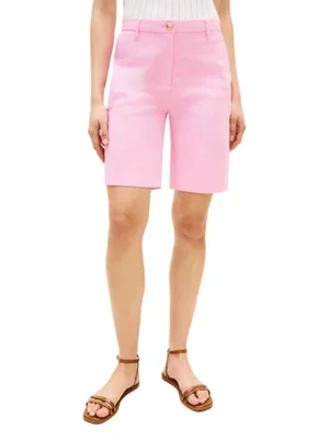 Shorts Tommy Hilfiger 23 cm Corte Recto y Entallado Rosa Pétalo