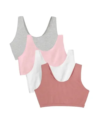 Fruit of the Loom Sujetador deportivo sin aros de algodón tipo tank pack múltiple