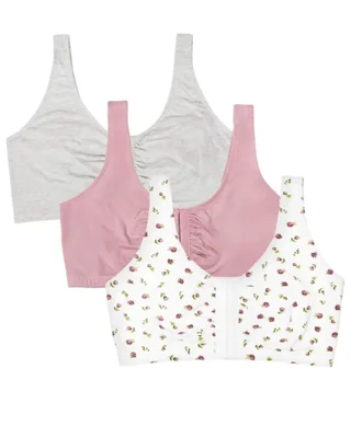 Fruit of the Loom Sujetador Deportivo de Cierre Frontal - Pack de 3
