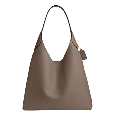 Bolso de hombro COACH Brooklyn de cuero natural grain 39 cm