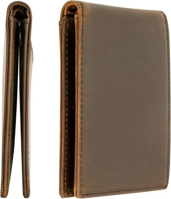 Billetera STAY FINE Bifold RFID Cuero Marrón Delgado